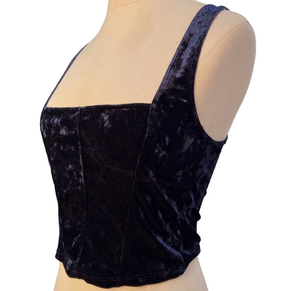 Free People Tops - Free People Blue Velvet Corset tank size small